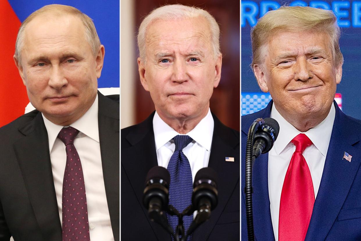 Vladimir Putin, Joe Biden, Donald Trump