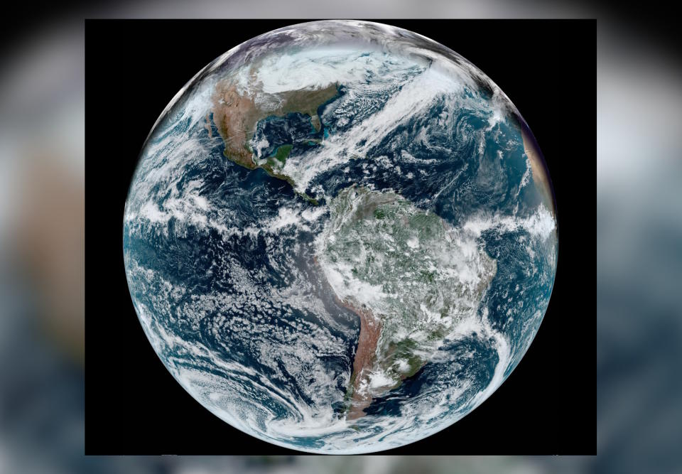 (NOAA) Full disk satellite image on December 31, 2023