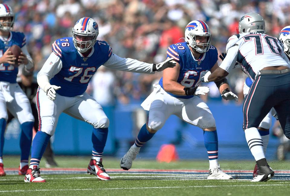 Mitch Morse (60) and Jon Feliciano (76) are expected back in 2022, but if either is released, the Bills need help on the interior of the offensive line.