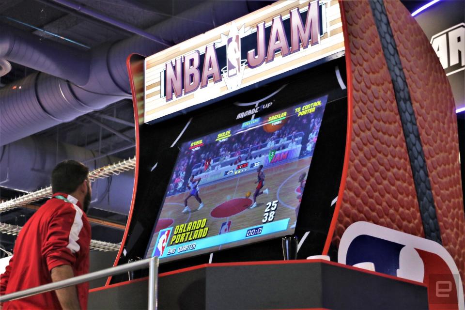 Giant NBA Jam arcade game at CES 2020