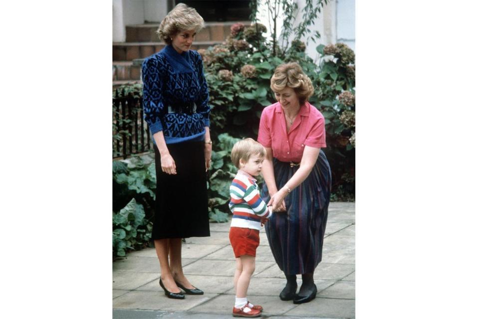 Princess Diana and Prince William on William's first day of nursery school (PA)