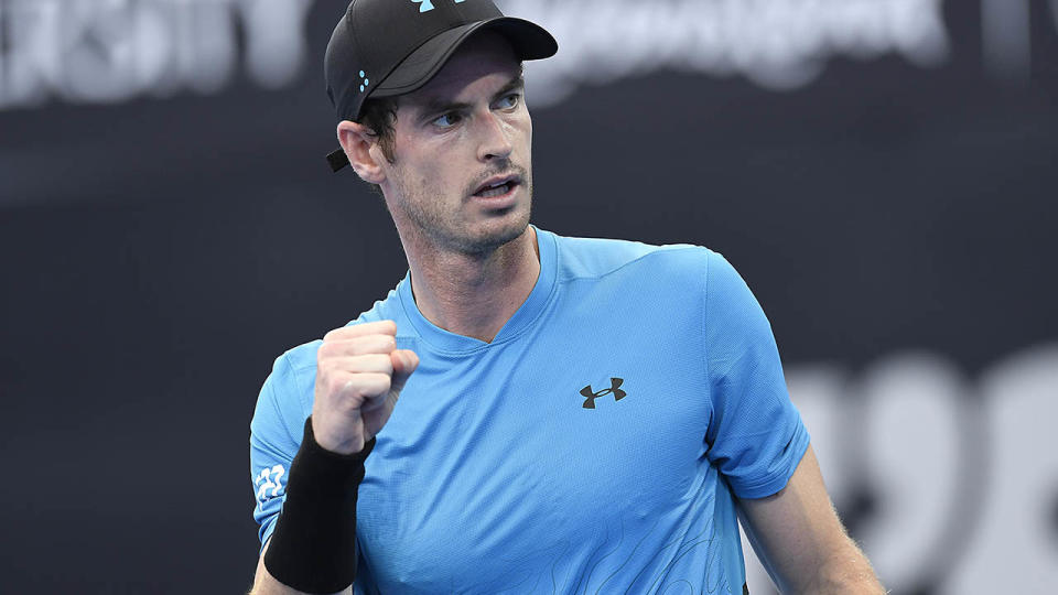 Andy Murray celebrates. (Photo by Albert Perez/Getty Images)