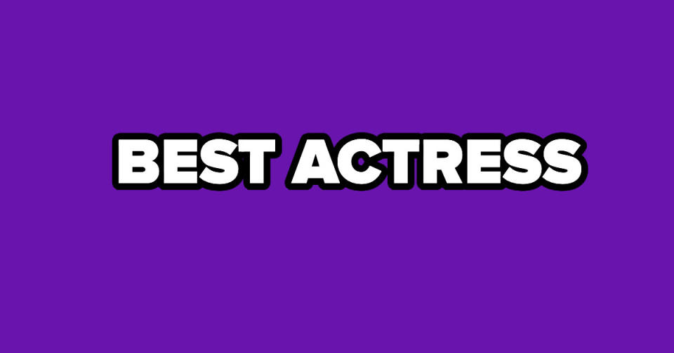 "BEST ACTRESS" text