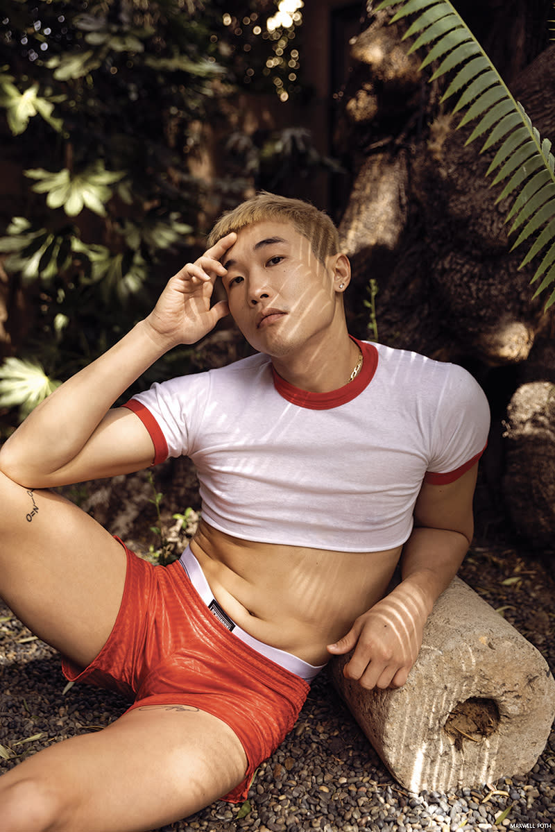 Joel Kim Booster Wears Speedos, Fave Fire Island Gear in New Covers