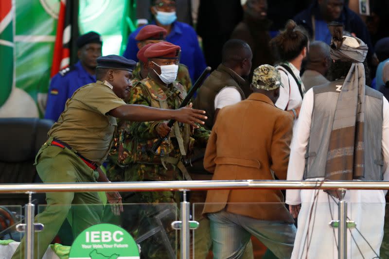 The winner of polls in Kenya's presidential election is announced, in Nairobi