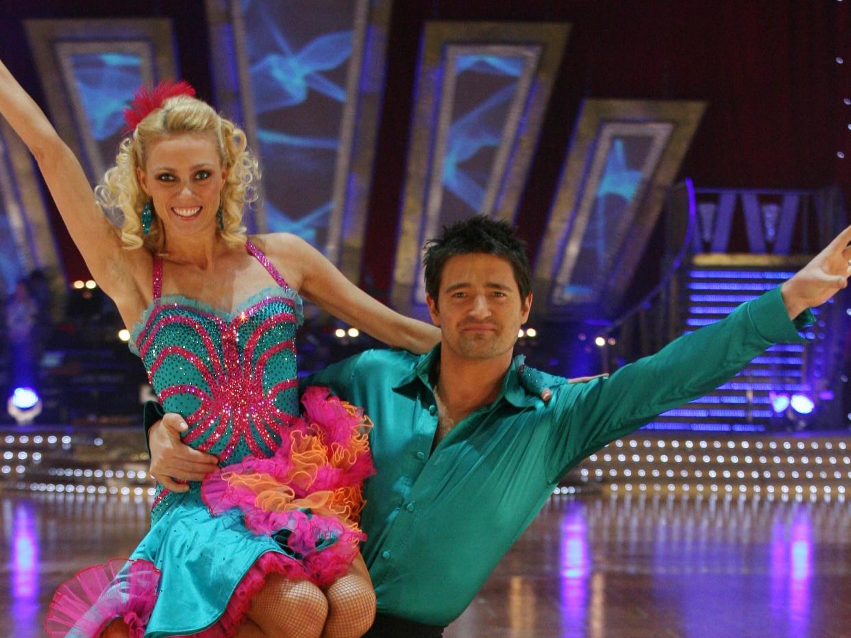 Camilla Dallerup and her dance partner Tom Chambers pose during the BBC Strictly Come Dancing Live Tour 2009 photocall at the Manchester Evening News Arena on January 21, 2009 in Manchester, England.  (Photo by Lindsey Parnaby/Getty Images)