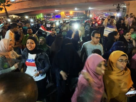 People gather in Tahrir Square in Cairo