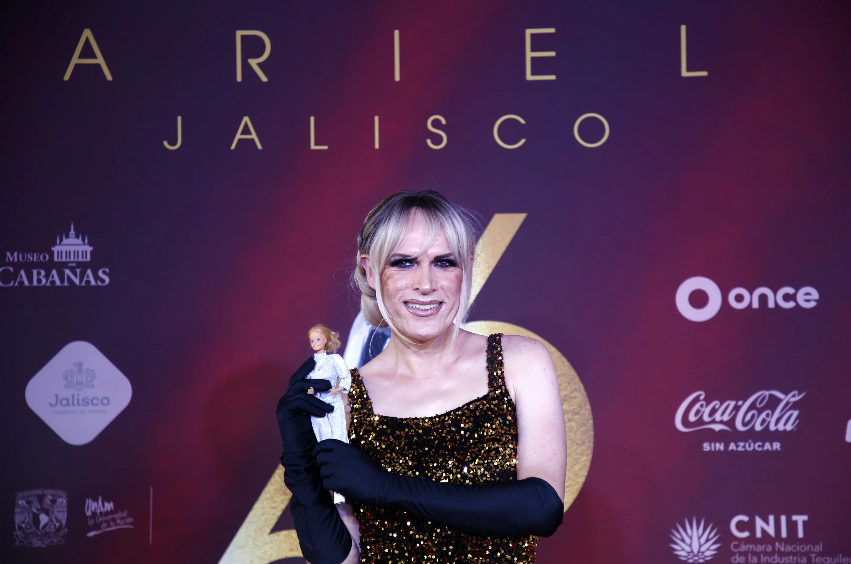 GUADALAJARA, MEXICO - SEPTEMBER 7: Dana Karvelas  poses for photo during a Red Carpet of Ariel Awards 2024 at Teatro Diana on September 7, 2024 in Guadalajara, Mexico. (Photo by Medios y Media/Getty Images)