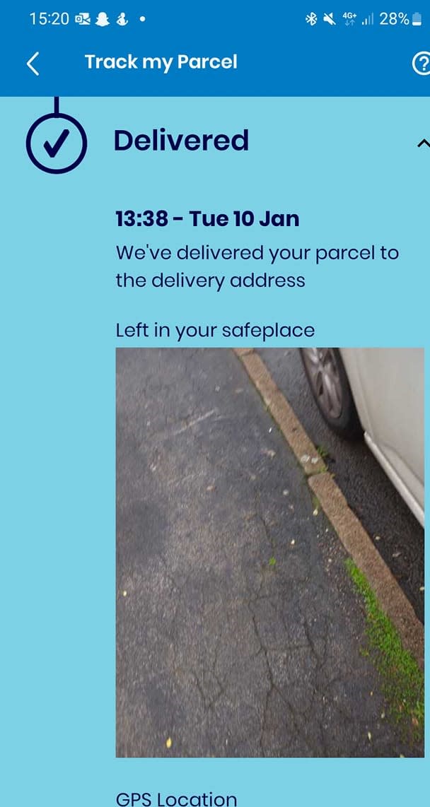 One client had the parcel delivered to the middle of the road. Photo: Paige Simmons via Facebook
