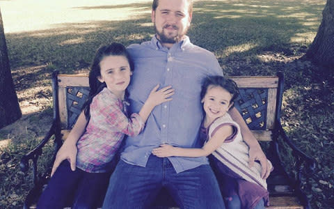 Daniel Shaver (pictured with his daughters) was heard saying “please don’t shoot me, please don’t shot me”, according to audio heard on a police video of the incident