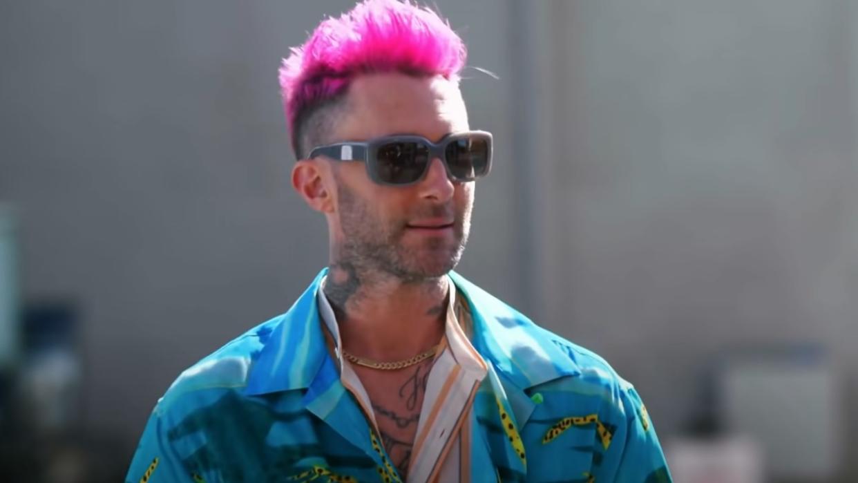  Adam Levine with Pink Hair on The Voice 