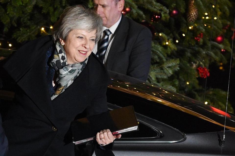 Confidence vote: Prime Minister Theresa May arrives at 10 Downing Street (AFP/Getty Images)