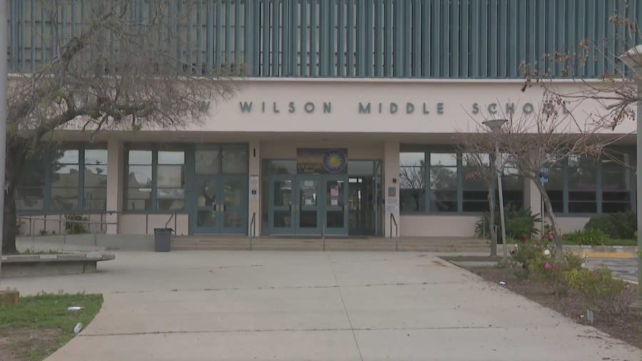 Woodrow Wilson Middle School in Glendale, California. (KTLA)