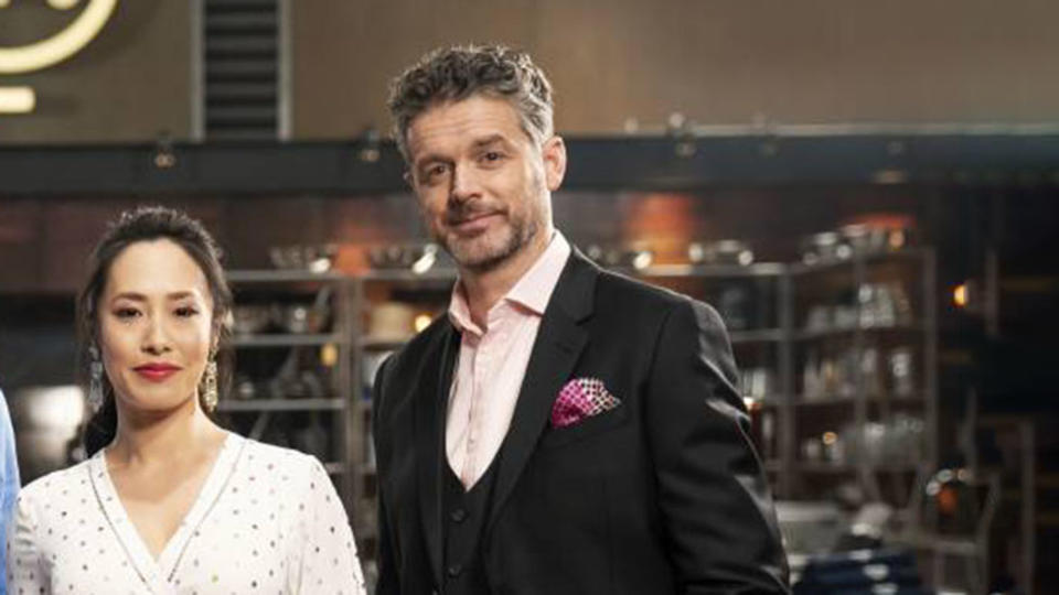 Jock Zonfrillo pictured next to Melissa Leong on first episode of MasterChef Back to Win heartthrob status with fans