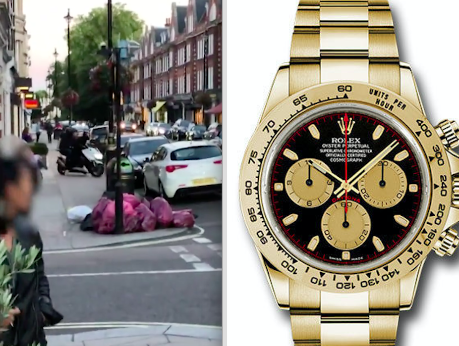 <em>A £25,000 Rolex Daytona watch was snatched in St John’s Wood High Street by two armed moped robbers (PA)</em>