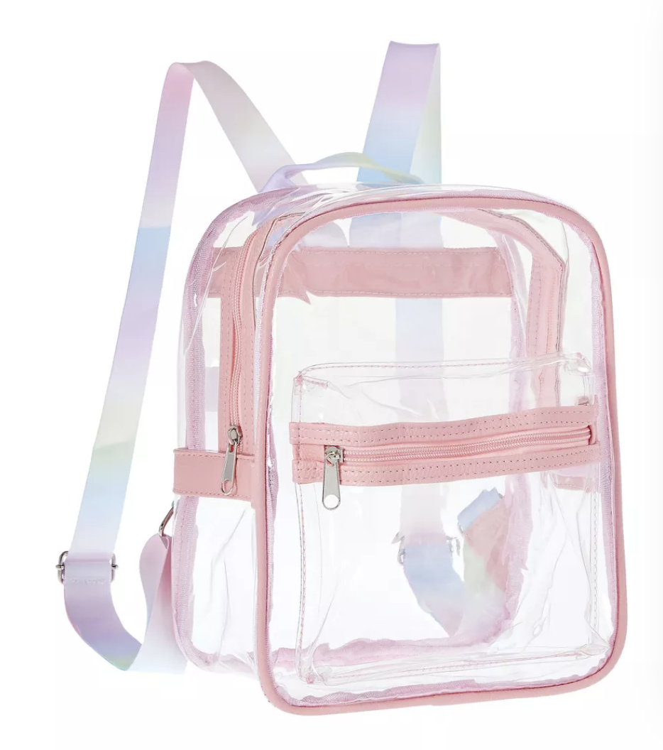 Zodaca Clear Mini Backpack with Front Pocket 