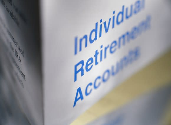 Sheet of paper that reads individual retirement account