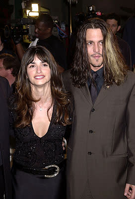 Penelope Cruz and Johnny Depp at the Hollywood premiere of New Line's Blow