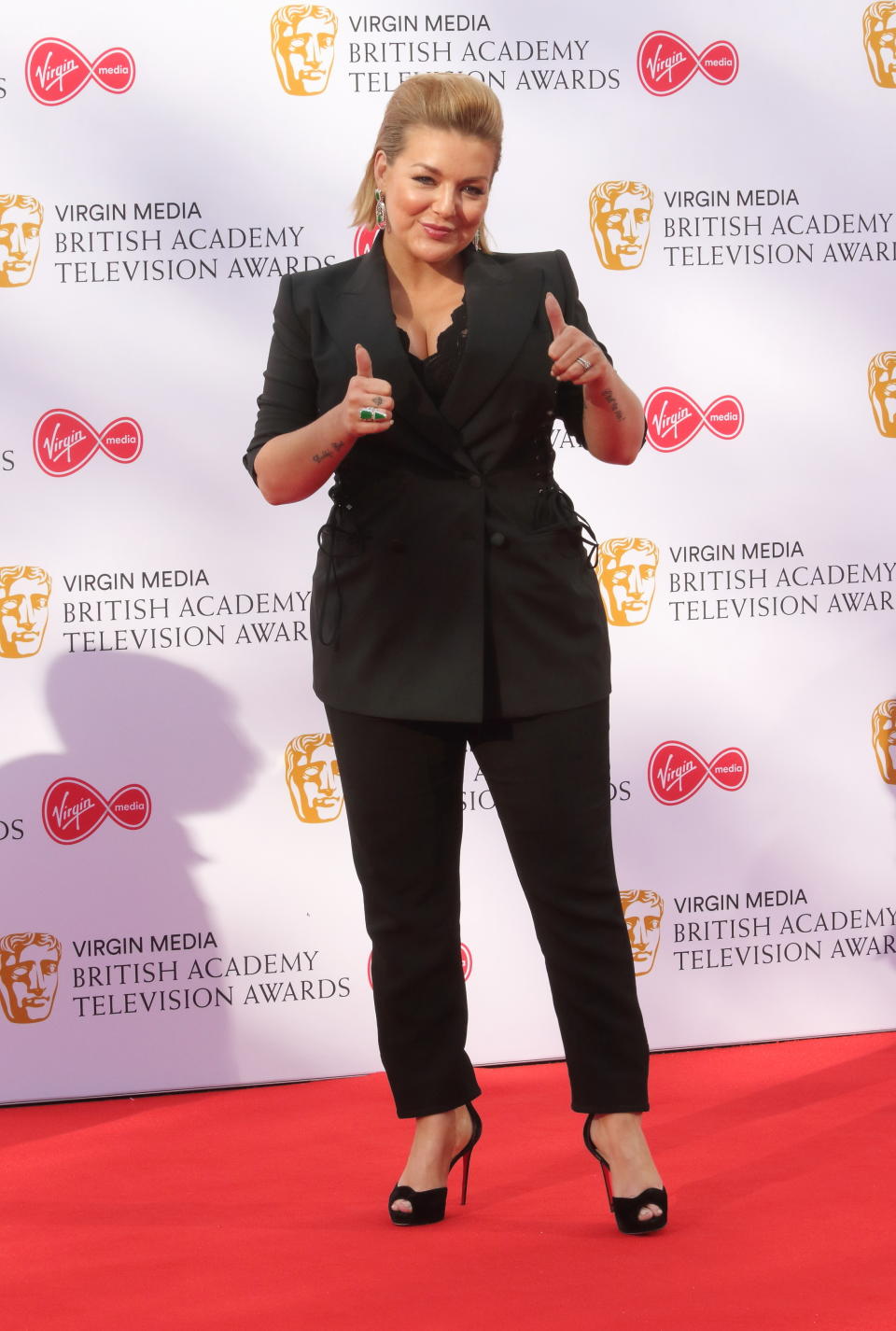 Sheridan Smith seen on the red carpet during the Virgin Media BAFTA Television Awards 2019 at The Royal Festival Hall in London. (Photo by Keith Mayhew / SOPA Images/Sipa USA)