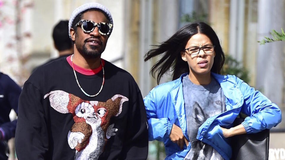 Andre 3000 and Dominique Maldonado are seen in Soho on April 13, 2017 in New York City. (Photo by Alo Ceballos/GC Images)