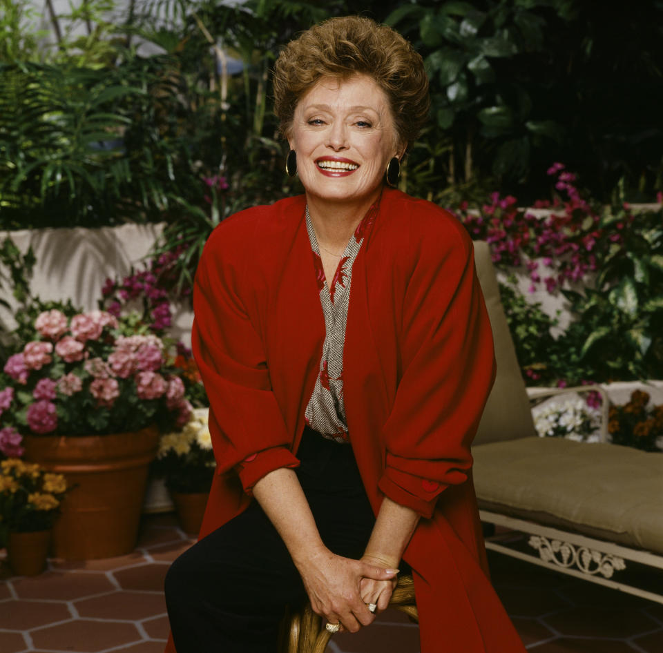 Rue McClanahan poses as Blanche Devereaux on the set of "The Golden Girls"