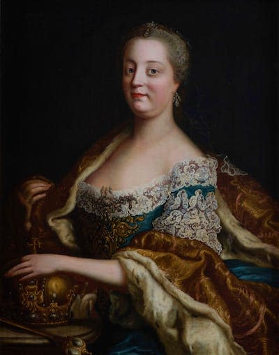An oil painting of queen Maria Theresia