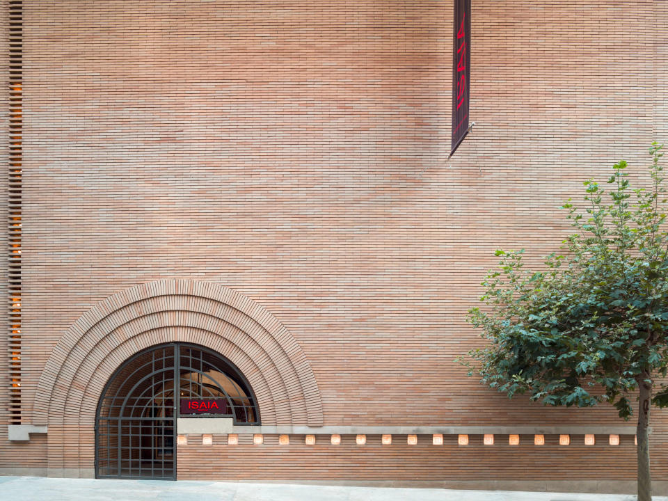 The Isaia San Francisco store is a landmarked building designed by Frank Lloyd Wright.