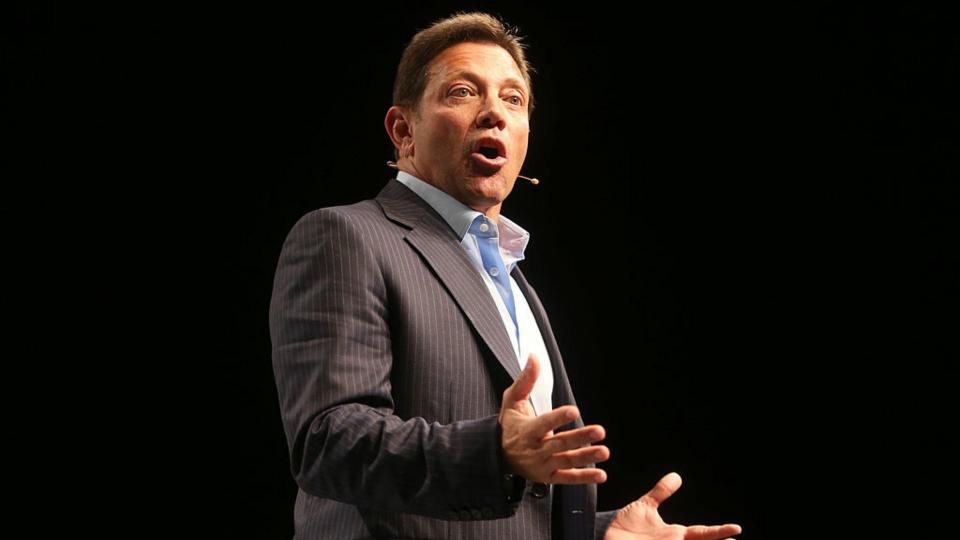 Motivational speaker Jordan Belfort speaks on 'The Art of Prospecting' at a real estate agents' conference at the Gold Coast Convention Centre on June 1, 2014 on the Gold Coast, Australia.