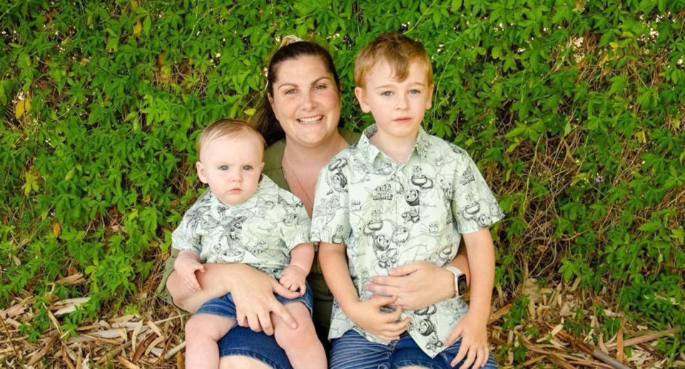 Mum Jessica pictured with her two sons. 