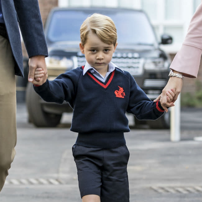 Prince George on his first day of school credit:Bang Showbiz