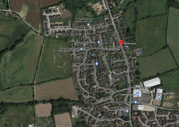 Isle of Wight County Press: The Ash Lane development at the top of the picture and Taylor Road to the bottom right. Picture by Google Maps.