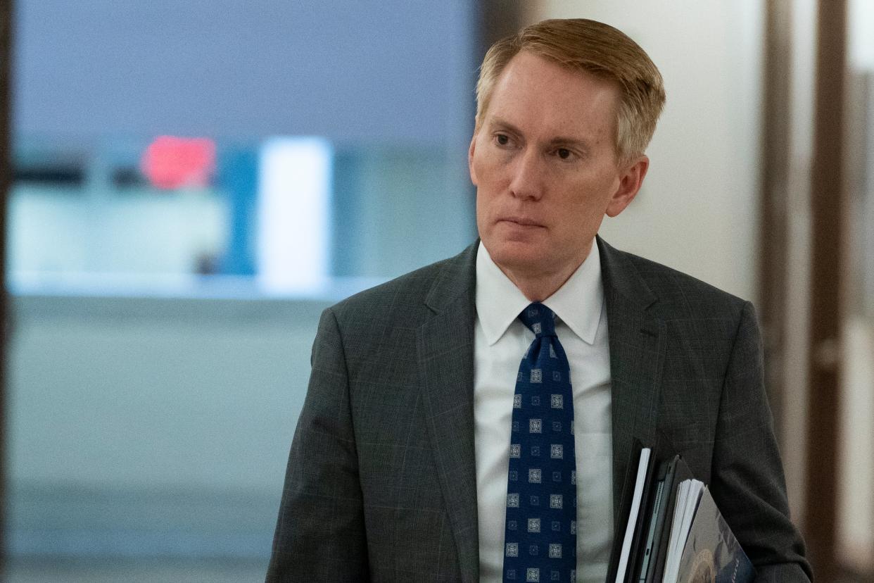 File image: Senator James Lankford arrives for a hearing on Capitol Hill, Tuesday, 8 June, 2021, in Washington (AP)