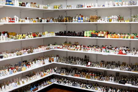 Part of Eitan Bar-on's collection of 37,000 pairs of salt and pepper shakers, are displayed in a shack at his backyard of his home in Hadera, Israel December 12, 2018. Picture taken December 12, 2018. REUTERS/Nir Elias