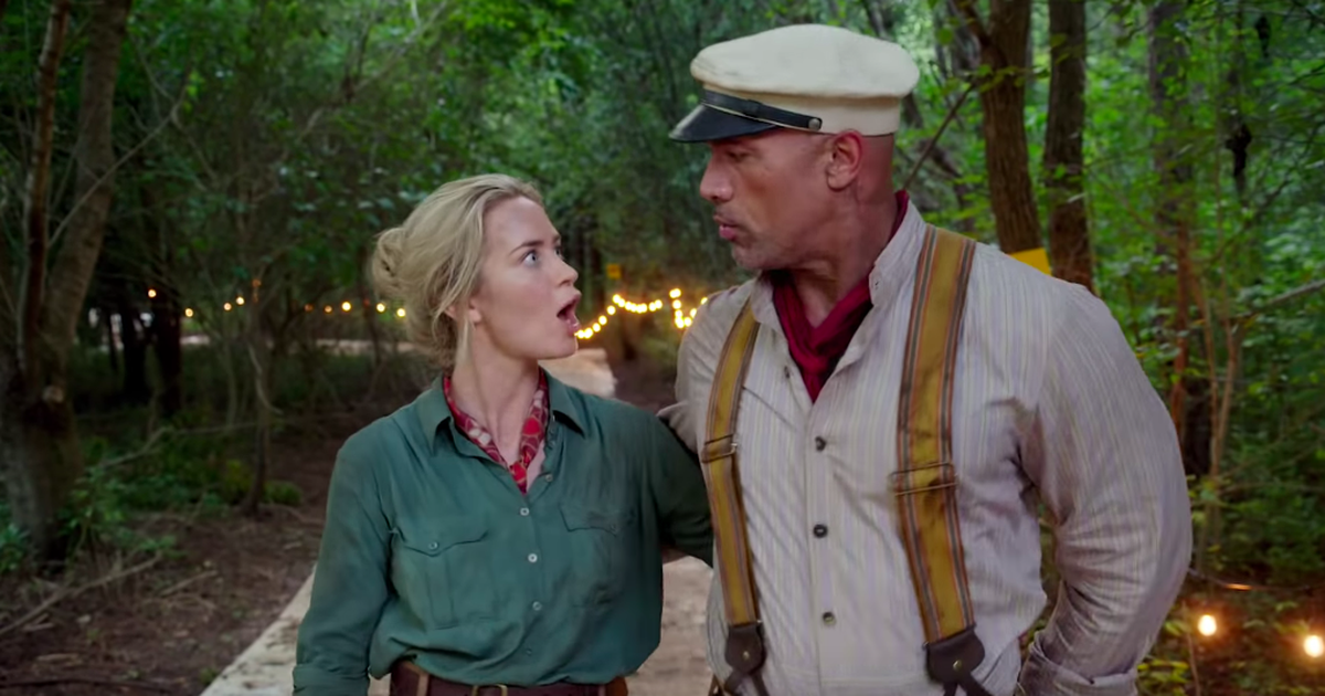  Dwayne Johnson and Emily Blunt in The Jungle Cruise. 