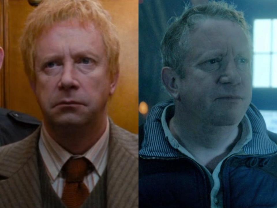 Left: Mark Williams in "Harry Potter and the Order of the Phoenix." Right: Williams on "Doctor Who."