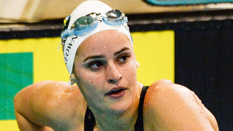 Kaylee McKeown has pulled out of the 200m individual medley at the Tokyo Olympics, in order to concentrate on backstroke. (Photo by BRENTON EDWARDS/AFP via Getty Images)