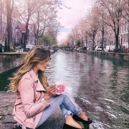 Amelia's have taken her to the picturesque canals of Amsterdam. Photo: Instagram