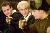 <p>Joshua Herdman as Goyle, Tom Felton as Draco Malfoy and Stanislav Ianevski as Viktor Krum in Warner Bros. Pictures' Harry Potter and the Goblet of Fire - 2005</p>