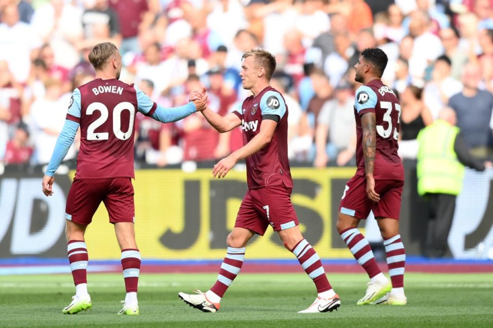 Flying: Bowen and Ward-Prowse have enjoyed brilliant starts to the season (Getty Images)