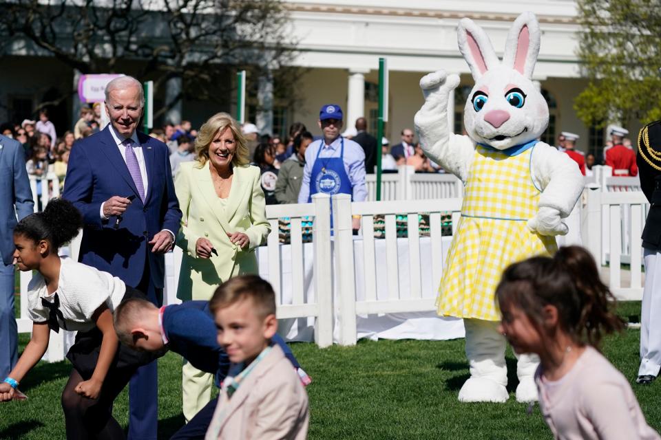 President Joe Biden and first lady Jill Biden at the 2023 White House Easter Egg Roll