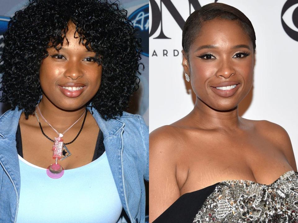 jennifer hudson on american idol red carpet and on the tonys red carpet