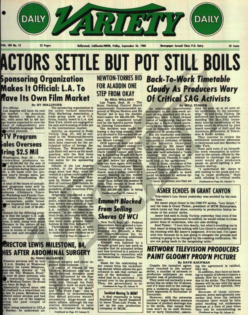 Daily Variety, Sept. 26, 1980