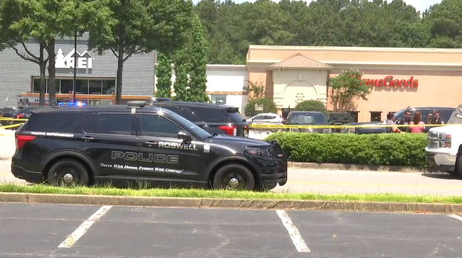 Alpharetta police said they found the suspect inside a HomeGoods store and contained him. Negotiators are at the scene attempting to make contact. No one else is in the store.