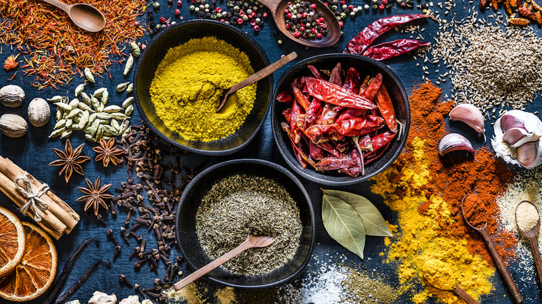 indian spices on table