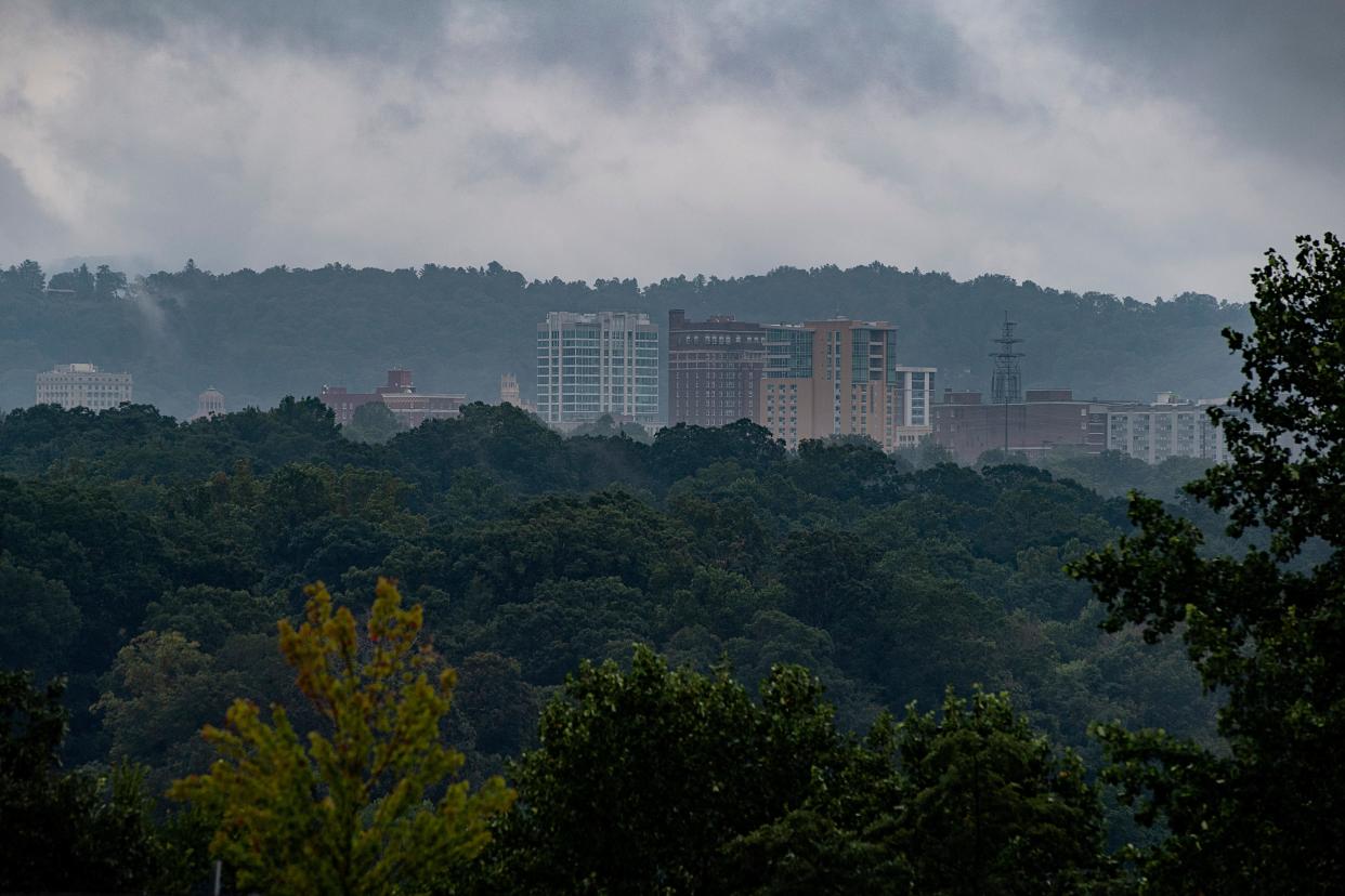 Clouds cover Asheville August 3, 2023.