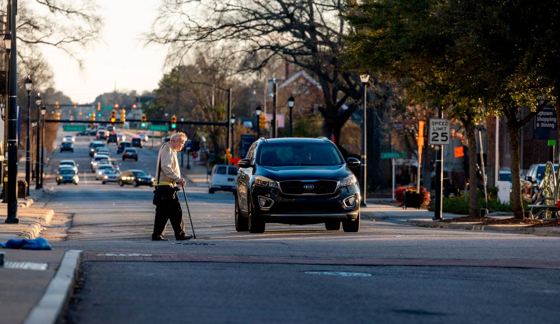 Downtown Greenville, N.C. becomes pedestrian friendly where Evans Street drops from four lanes down to two, offering visitors an enjoyable place to stroll among the retail businesses and restaurant adjacent to East Carolina University. 