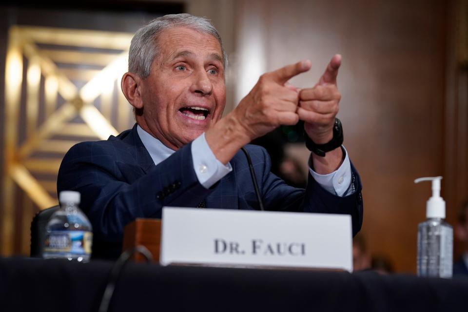 Top infectious disease expert Dr. Anthony Fauci responds to accusations by Sen. Rand Paul, R-Ky., as he testifies before the Senate Health, Education, Labor, and Pensions Committee about the origin of COVID-19.