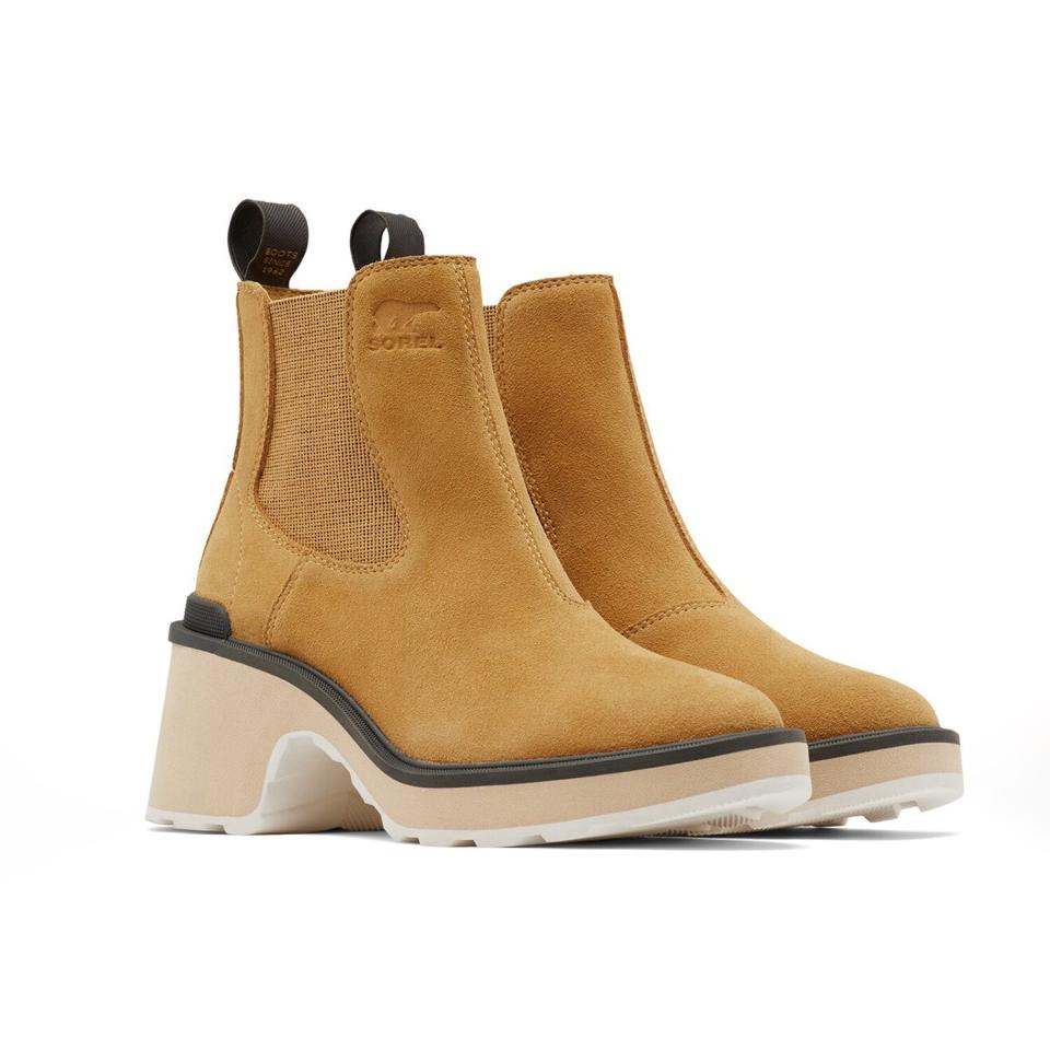 Sorel Hi-Line Heel Suede & Leather Chelsea Boot