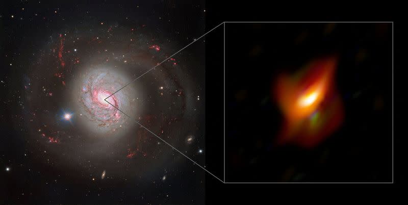 Handout image shows active galaxy Messier 77 and its active galactic nucleus