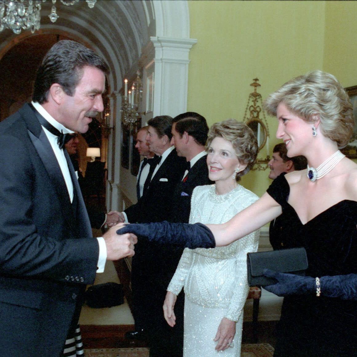  Princess Diana and Tom Selleck at the White House. 